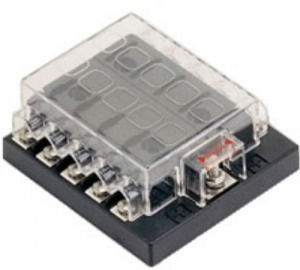 Osculati Sicherungskasten Bootsicherungen 10 Sicherungen mit transparenter Abdeckung 150A 12-24V