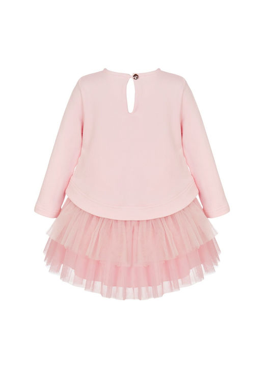 Balloon Chic Kids Dress Tulle Long Sleeve Pink