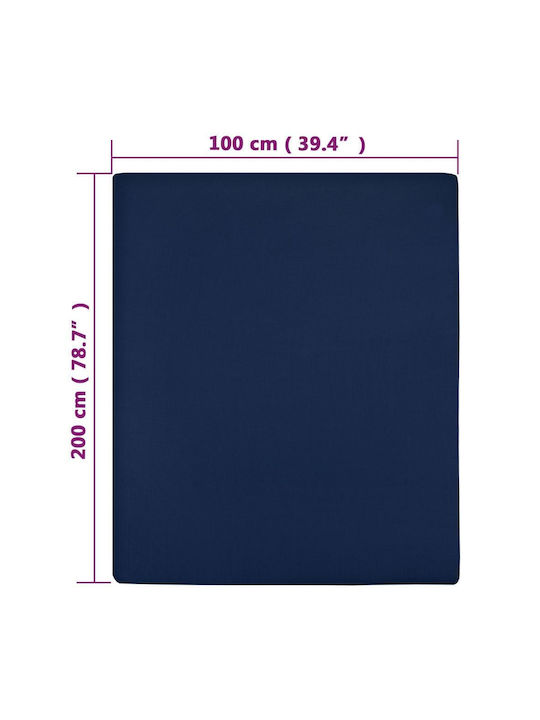 vidaXL Sheet for Single Bed with Elastic 100x200cm. Blue