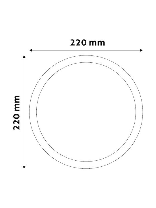 Avide ACSMWW-R-24W-PC Round Outdoor LED Panel 24W with Warm White Light 3000K 22cm