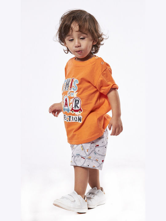 Hashtag Kids Set with Shorts Summer 2pcs Orange