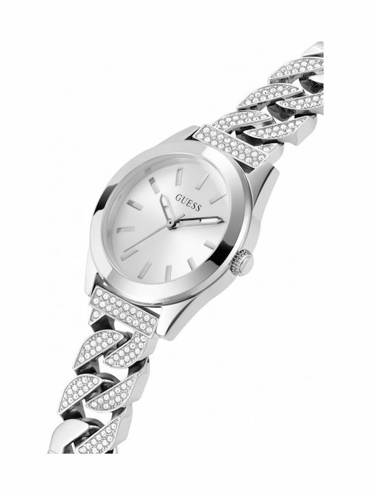 Guess Γυναικείο Ρολόι 32mm Μπαταρίας με Ασημί Μεταλλικό Μπρασελέ