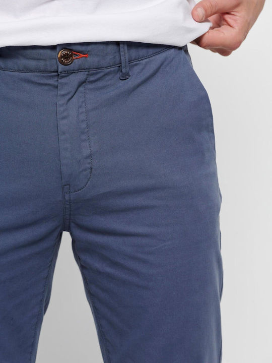 FBM007-00102 Trousers Chino Elastic in Straight Line China Blue