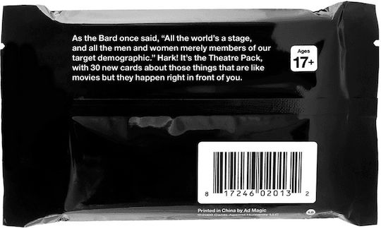 Επέκταση Παιχνιδιού Theatre Pack 17+ Ετών (EN) Cards Against Humanity