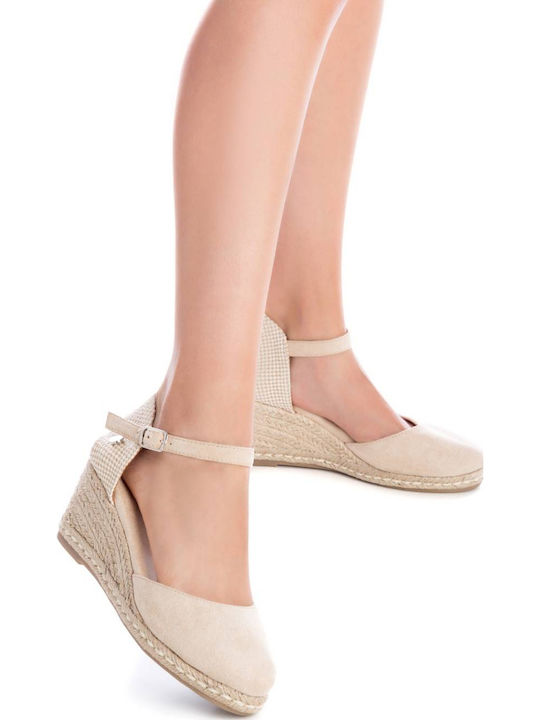 Women's Suede Platform Espadrilles Beige