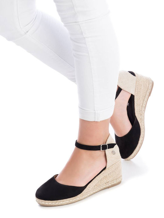 Women's Suede Platform Espadrilles Black