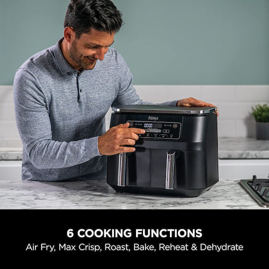 Ninja Foodi Max Dual Zone Air Fryer with Double Detachable Bucket 7.6lt Black