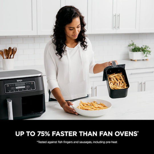 Ninja Foodi Max Dual Zone Air Fryer with Double Detachable Bucket 7.6lt Black