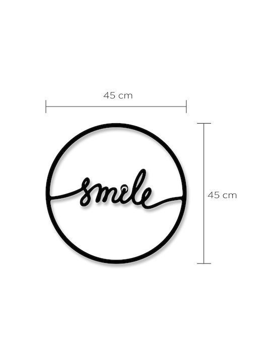 Megapap Decorative Silhouette Smile Black Made of Metal 45x2x45cm