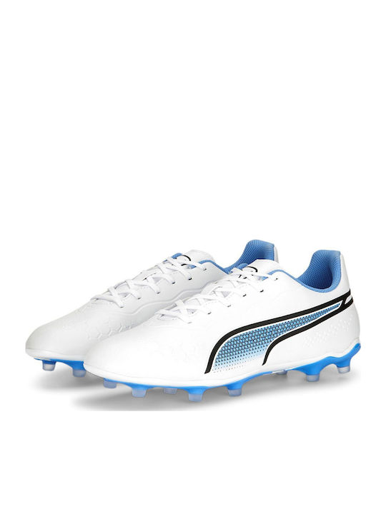PUMA King Match Pantofi de Fotbal cu crampoane Albe