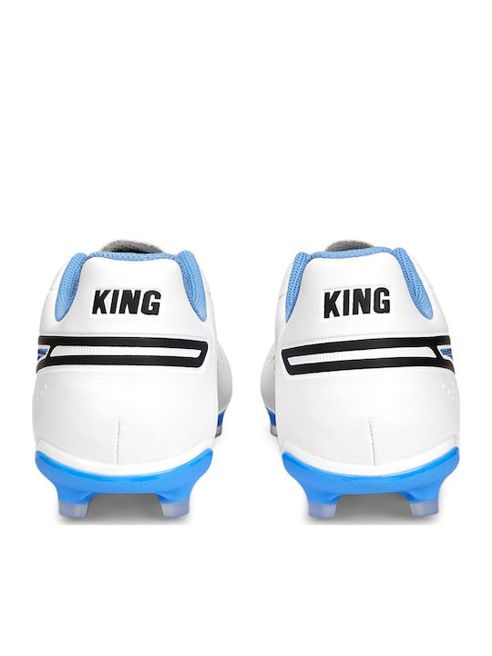 PUMA King Match Pantofi de Fotbal cu crampoane Albe