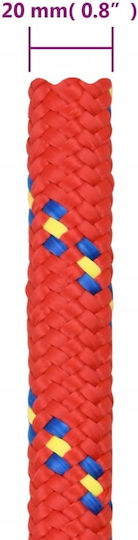 vidaXL Rope Knitted 20mm Red