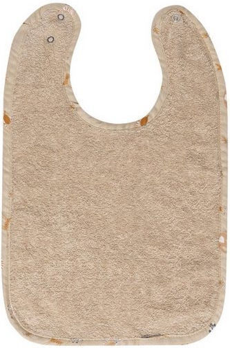 Bebejou Bib Fabric with Button Brown 2pcs