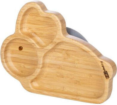 FreeOn Baby Food Plate Bunny made of Bamboo Brown