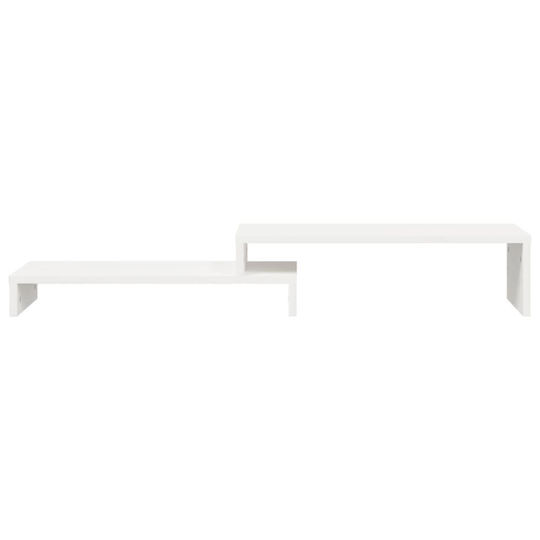 vidaXL Tabletop Suport Monitor 52-101x22x14cm from Solid Pine Wood Alb (814015)