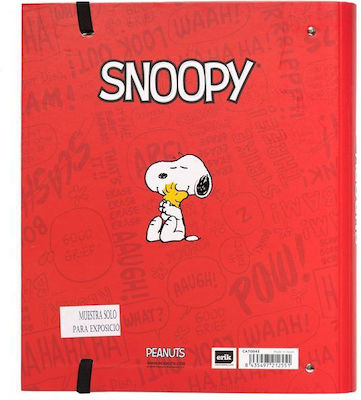 Grupo Erik Clipboard with 4 Rings for Paper A4 Red Snoopy 1pcs