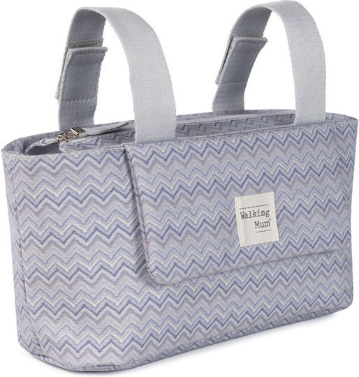 Walking Mum Bag Stroller Blue Zig Zag