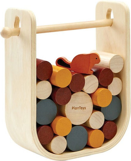 Plan Toys Stacking Toy Balance Game with Beaver made of Wood for 36++ Months