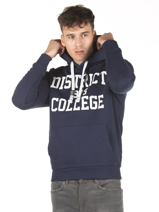 Men's Sweatshirt with Hood & Pockets Navy Blue