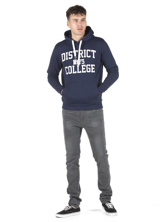 Men's Sweatshirt with Hood & Pockets Navy Blue