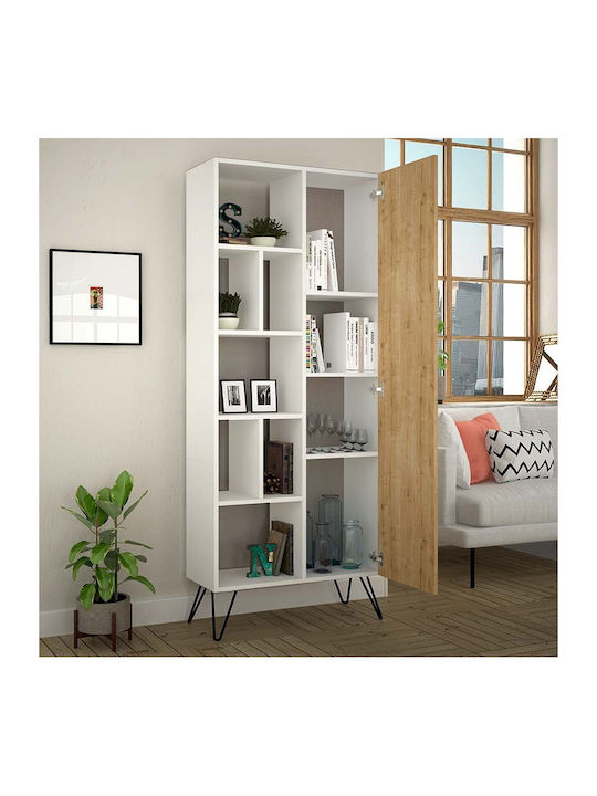 Bibliothek Jedda Weiß / Natürliche Buche 80.6x29.6x191cm