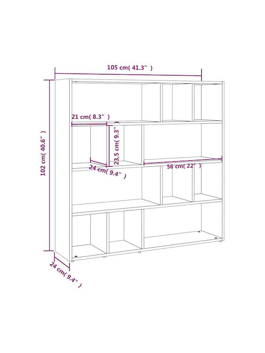 Bibliothek Schwarz 105x24x102cm