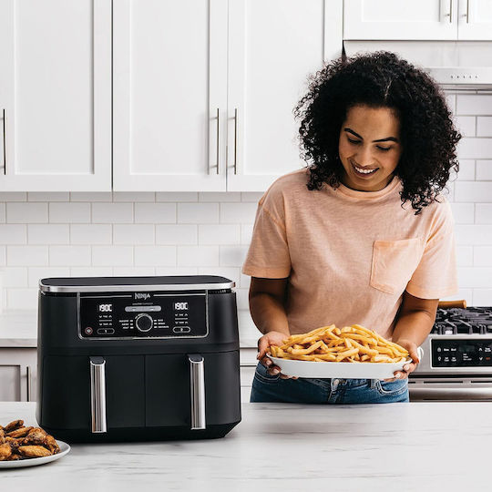 Ninja AF400 Air Fryer with Double Detachable Bucket 9.5lt Black