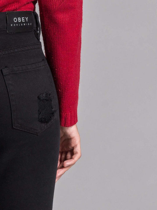 Nemesis II Damenjeans mit Rissen in Entspannter Passform Schwarz