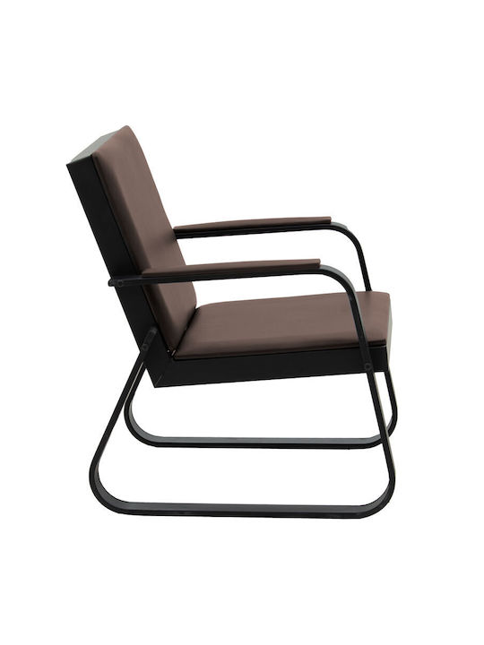Rogelio Sessel aus Kunstleder Braun 67x72x85cm