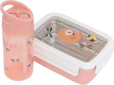 Petit Monkey Bento Sloth Plastik Kinder Lebensmittelbehälter Rosa