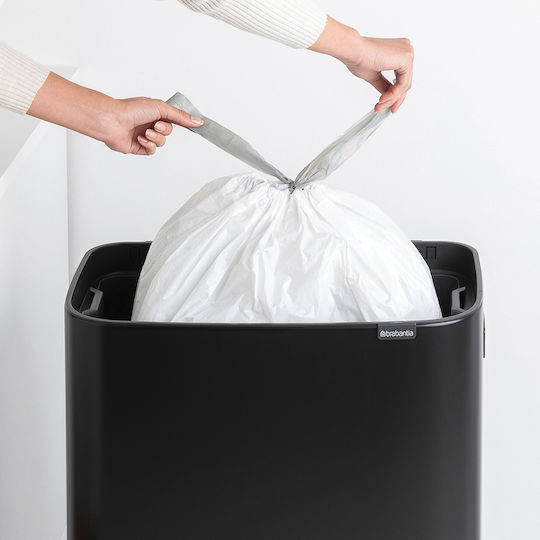 Brabantia Кошче за Боклук от Неръждаема Стомана Тласък Черно 60л
