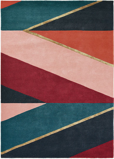 Ted Baker Sahara Lucrat manual Covor Rectangular Din lână Burgundia