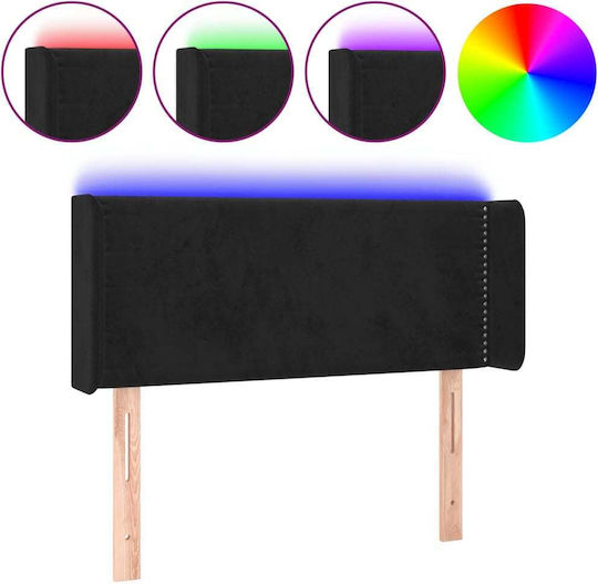 vidaXL LED Bed Headboard Fabric Black 103x88 cm