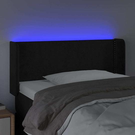 vidaXL LED Bed Headboard Fabric Black 103x88 cm