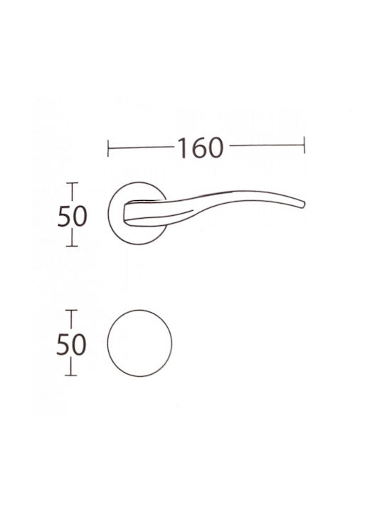 Convex Lever Front Door with Rosette Right 1625 1625roy-r-s05s05 with Rosette Cylinder Nickel