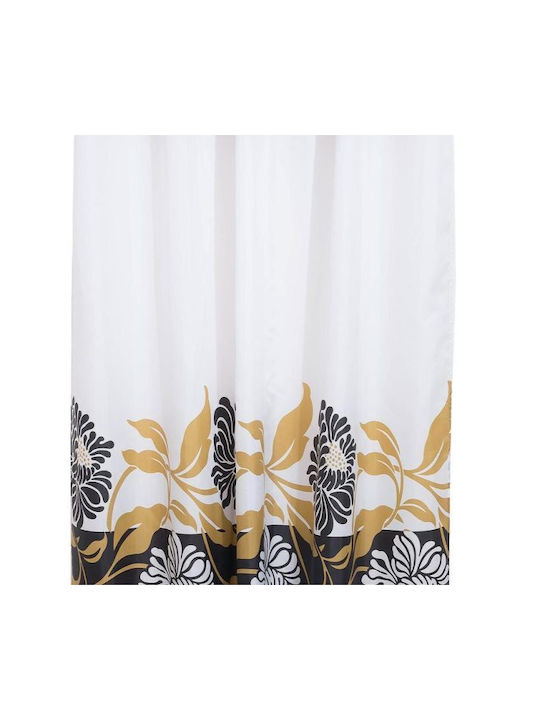 Viopros Ντάλια Fabric Shower Curtain 180x200cm Πολύχρωμη