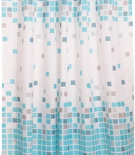 Viopros Μοζάικ Κουρτίνα Μπάνιου Υφασμάτινη 180x200 cm Κόκκινη Viopros Μοζάικ Κουρτίνα Μπάνιου Υφασμάτινη 180x200 cm Κόκκινη
