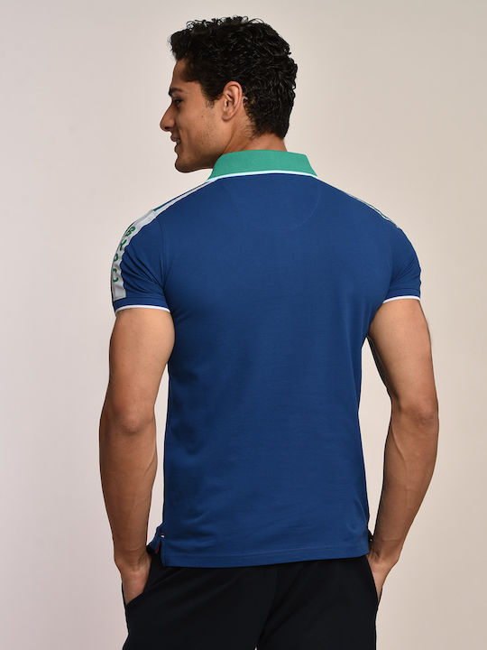 Beverly Hills Polo Club Men's Short Sleeve Blouse Polo Blue