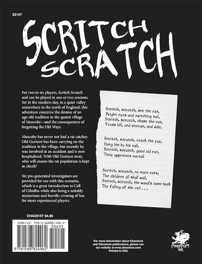Chaosium Inc. Call of Cthulhu Scritch Scratch Guidebook