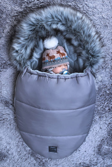 Beboulino Egg Ποδόσακος Καροτσιού Μαύρος με Fleece Επένδυση 90x50εκ.