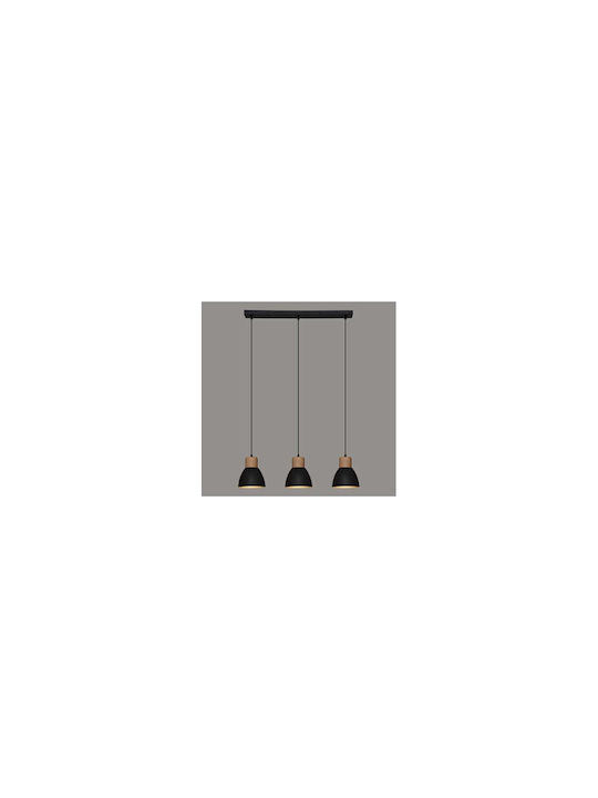 Adjustable Pendant Light Black Rail with Socket E27 64x17.5x100cm