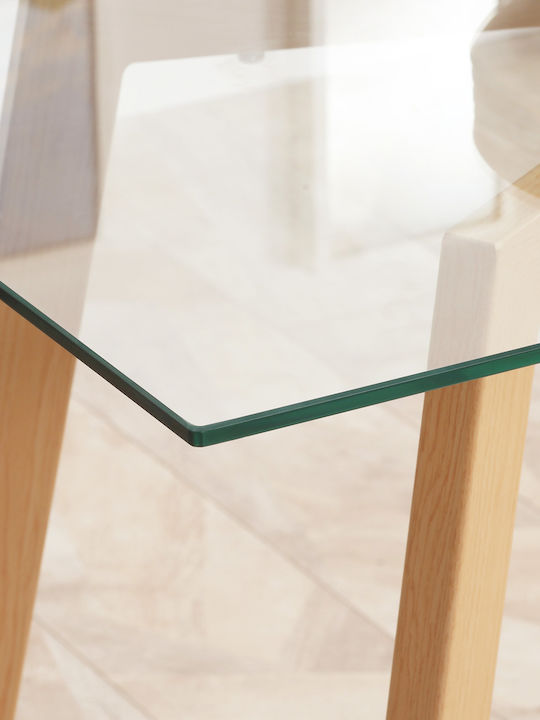 Table Dining Room with Glass Surface 120x60x76cm