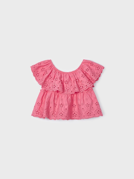 Mayoral Kids Crop Top Short Sleeve Fuchsia