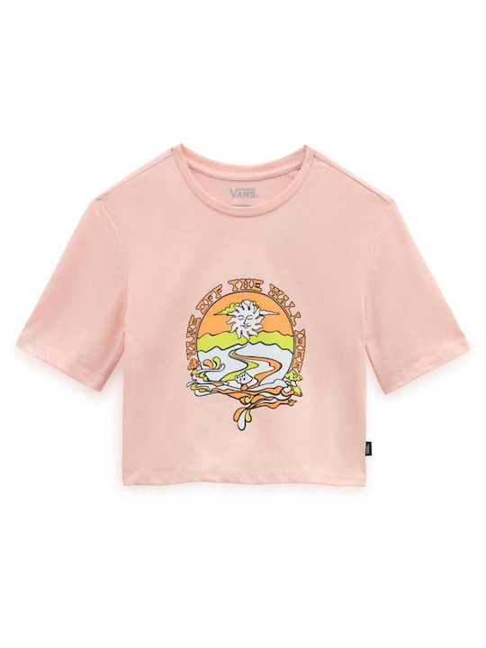 Resort Women's Athletic Crop Top Short Sleeve Peach