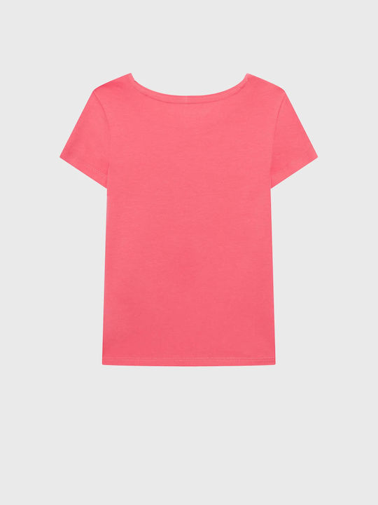 Guess Παιδική Καλοκαιρινή Μπλούζα Κοντομάνικη Ροζ