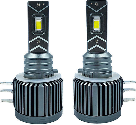 Auto Gs Λάμπες Αυτοκινήτου H15 LED 6000K Ψυχρό Λευκό 9-36V 75W 2τμχ