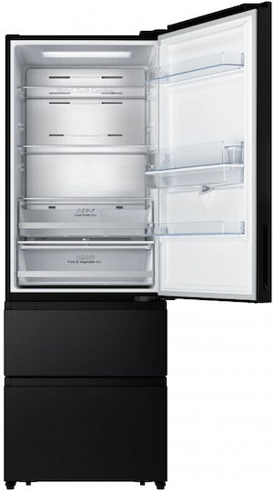 Hisense Kühl-Gefrierkombination 493Es Total NoFrost H200xB70.4xT69.4cm. Schwarz RT641N4WFE1