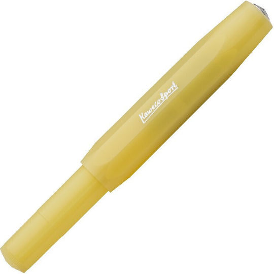 Kaweco Frosted Sport Πένα Γραφής Medium Κίτρινη από Πλαστικό με Μαύρο Μελάνι