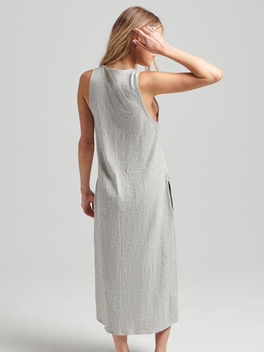 Summer Midi Shirt Dress Grey Dress