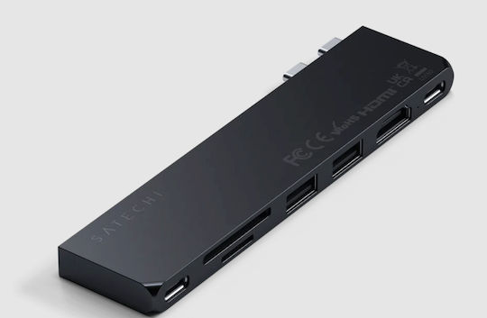 Satechi Docking Station με Διπλό USB-C HDMI 4K PD Μαύρο (ST-HUCPHSD)
